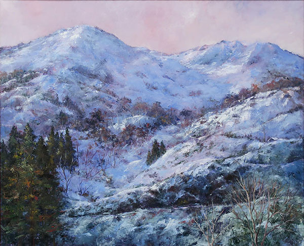 第72回 光陽展　会員　土岐 利惠子　（ﾄｷ ﾘｴｺ）　　雪の伊吹　（油）　F100